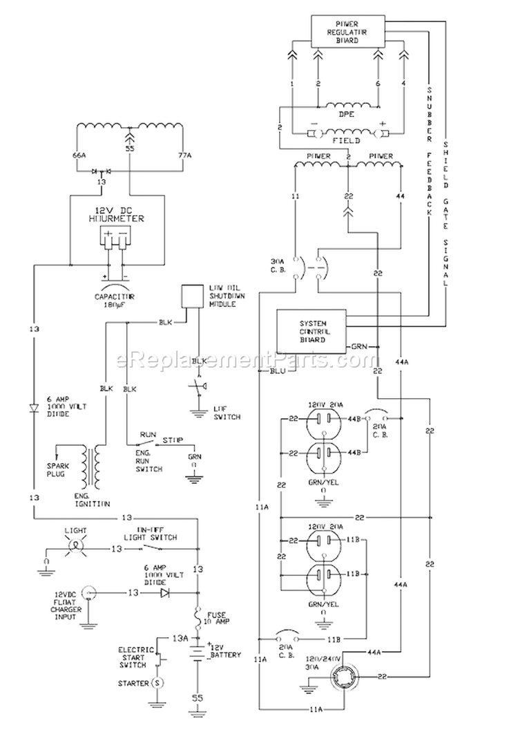 Page G Diagram and Parts List for 1678-0  Briggs and Stratton Generator